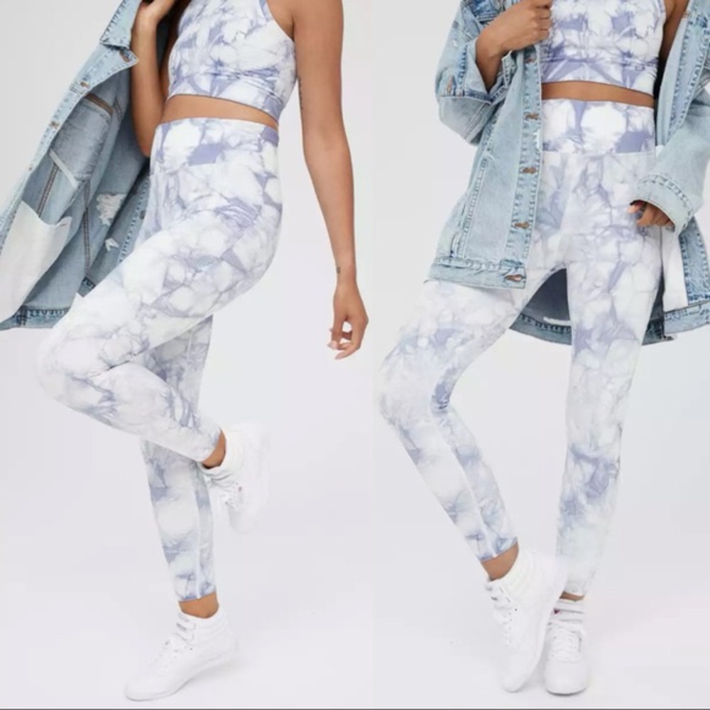 Aerie Offline tie dye ribbed 7/8 length leggings